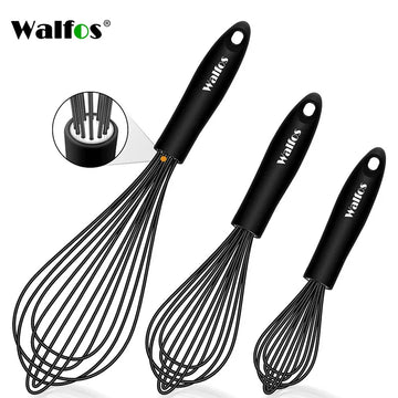 Walfos 1 pçs/3 conjunto multifuncional rotativo manual batedor misturador mini plástico cozinha batedor ferramenta de cozimento batedor de silicone