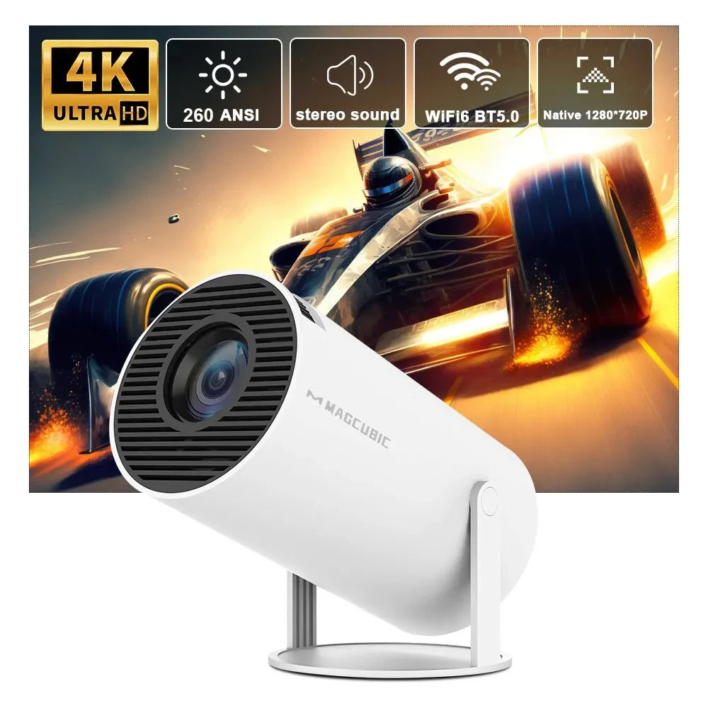 Projetor Magcubic HY300 Pro 4K Android 11 Dual Wifi6 260ANSI Allwinner H713 BT5.0 1080P 1280*720P Projetor de cinema em casa ao ar livre