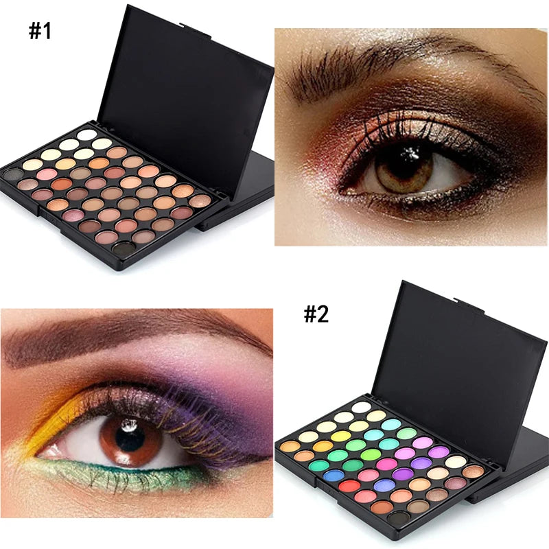 Paleta de sombras foscas, 40 cores, cor terra, glitter, sombra de olhos, conjunto de energia, ferramentas de maquiagem cosmética